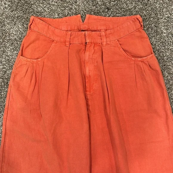 ๐ FREE PEOPLE Sweet Talk Wide Leg Pleated Chino Pants - Picture 7 of 8